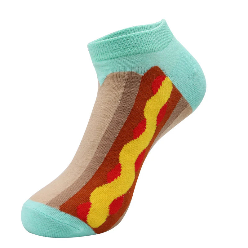 Men’s Fruit Print No-Show Socks – Lightweight Cotton-Blend Summer Socks