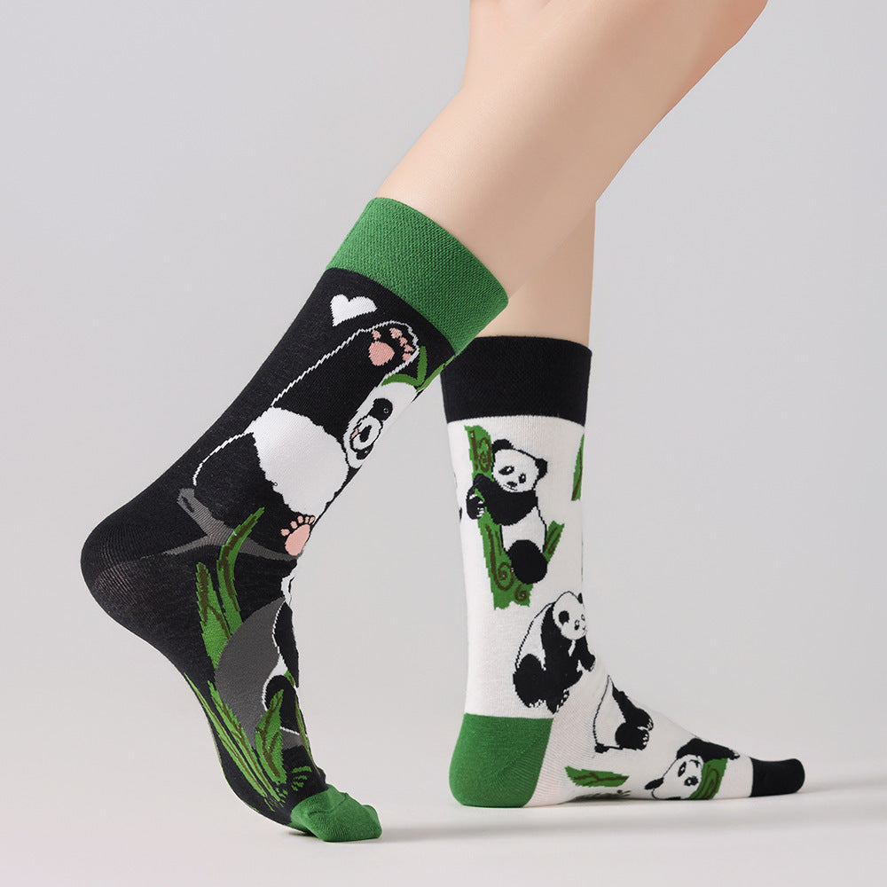 Odd Pair Stories Jacquard Crew Socks