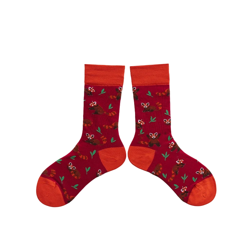 Unisex Cartoon Patchwork Crew Socks – Creative Fall Winter Matching Socks