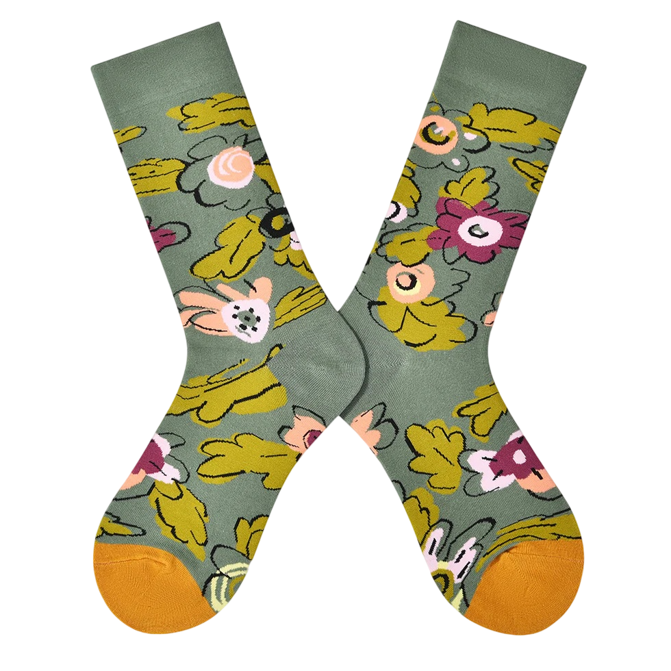 Women’s Joyful Animal Crew Socks – Colorful Cotton-Blend All-Season Socks