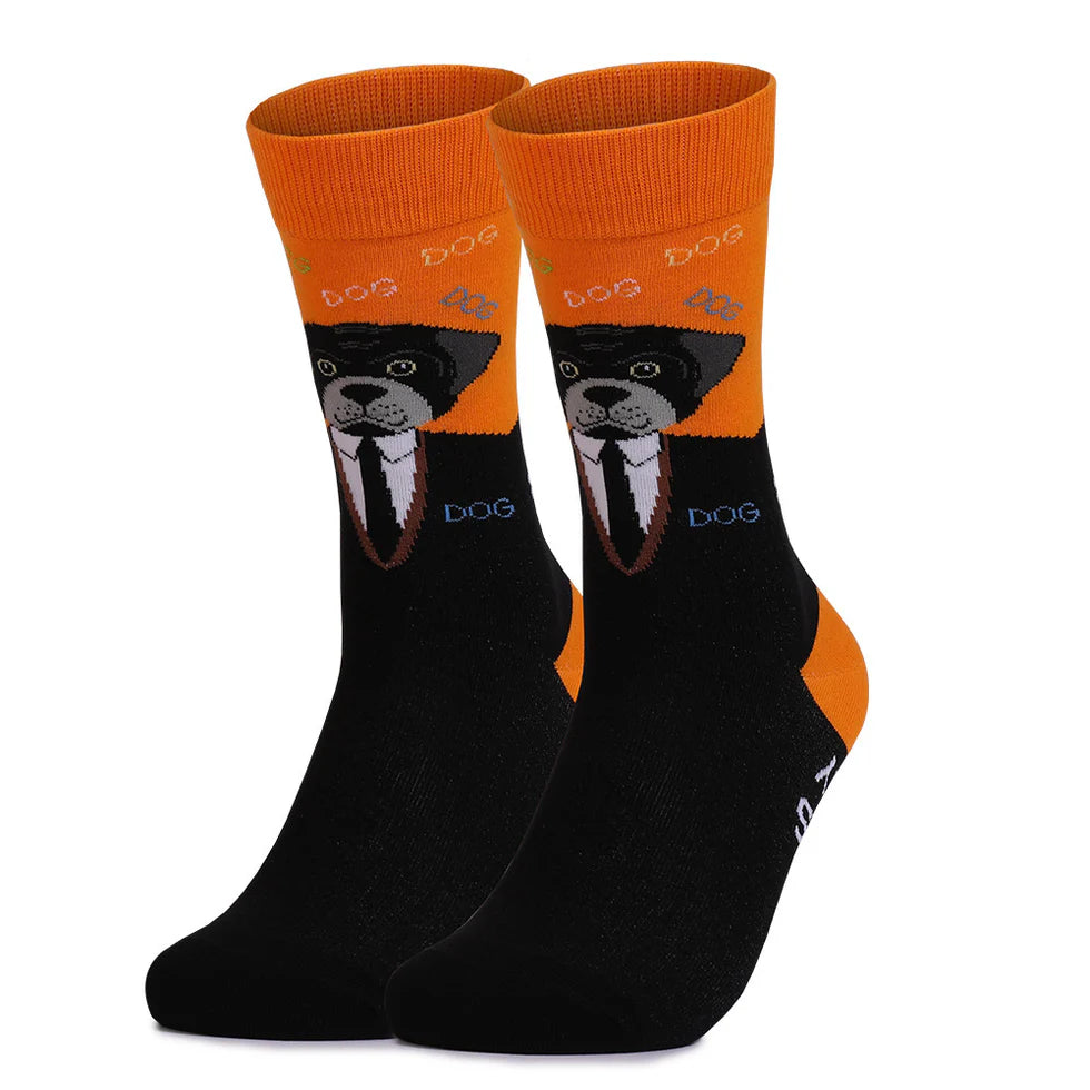 Unisex Pet Lover Crew Socks – Funny Cat and Dog Cotton Socks