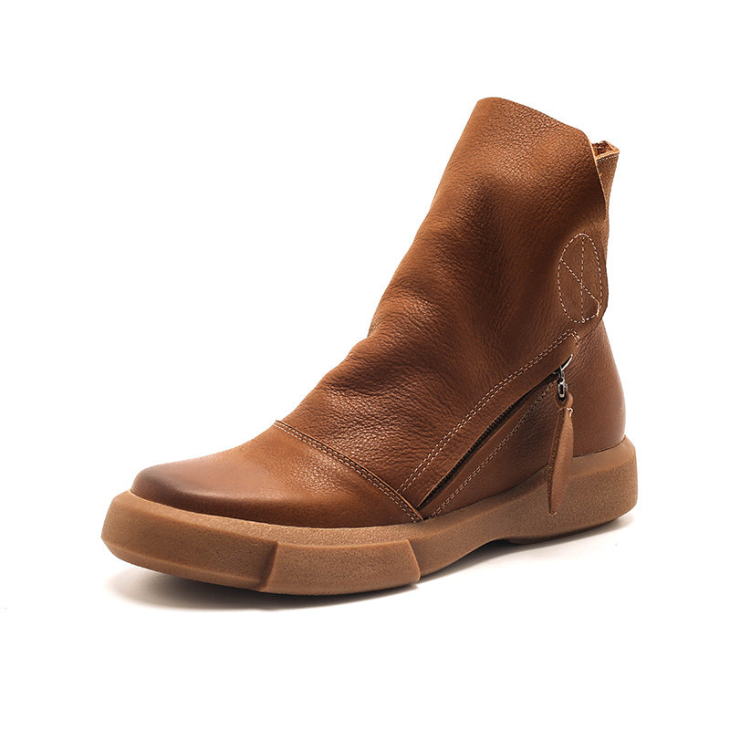 Women’s Leather Side-Zip Ankle Boots