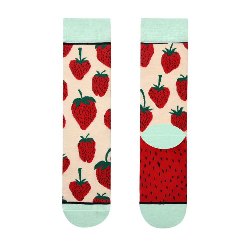 Women’s Eclectic Graphic Crew Socks – Fun Cotton-Blend Socks for Spring Autumn