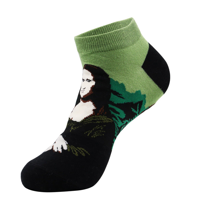 Men’s Whimsical Fruit Boat Socks – Lightweight Moisture-Absorbing Low-Cut Socks