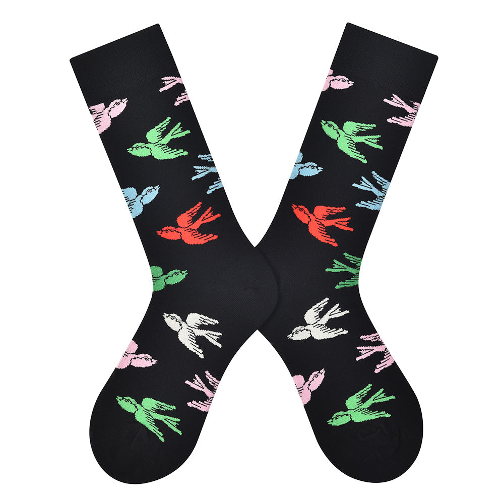 Women’s Cheerful Letter Mid-Calf Socks – Bright Cotton-Blend Everyday Socks
