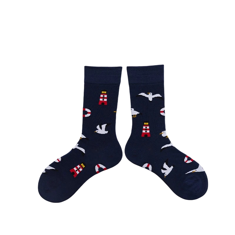 Unisex Animated Symbol Crew Socks – Modern Fall Winter Couple Socks