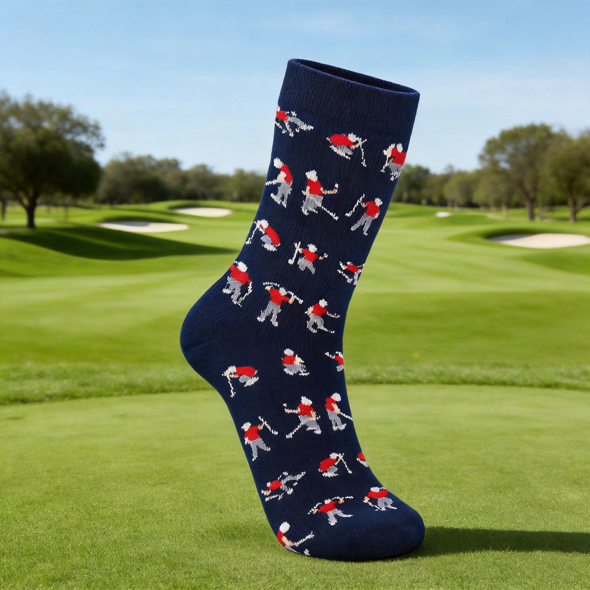 Men’s Fairway Icon Crew Socks – Classic Novelty Business Casual Socks