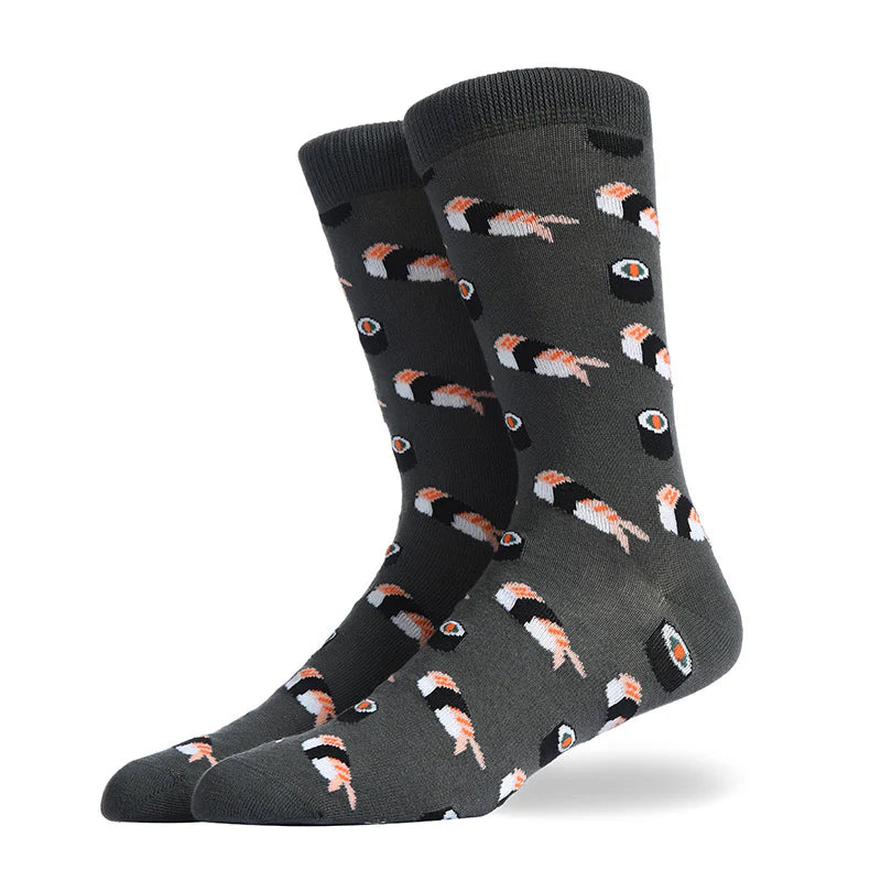 Unisex Sweet Treat Jacquard Crew Socks – Cute Donut Pattern Matching Socks