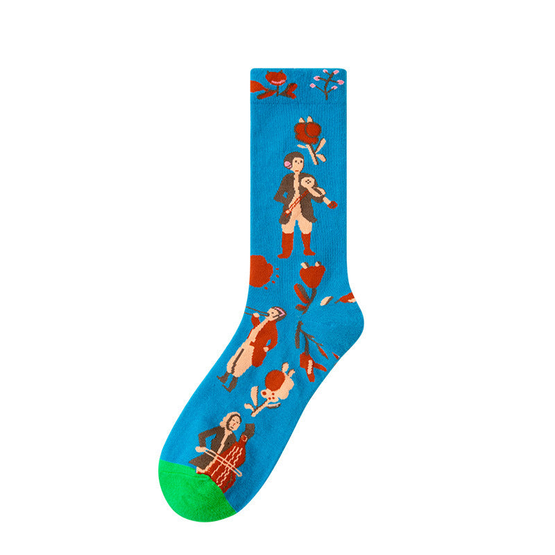 Gallery Edit Art-Inspired Combed Cotton Crew Socks