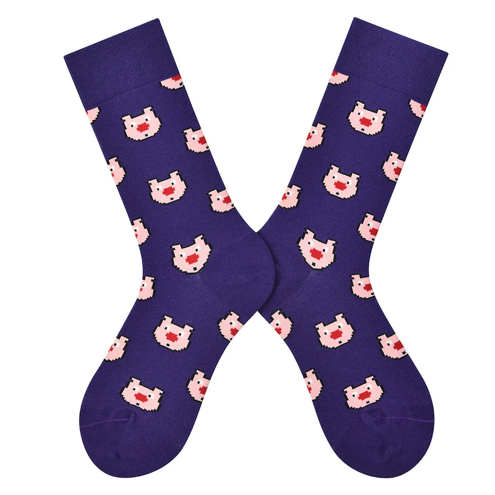 Women’s Vibrant Happy Long Socks – Sweet Colorful All-Season Socks