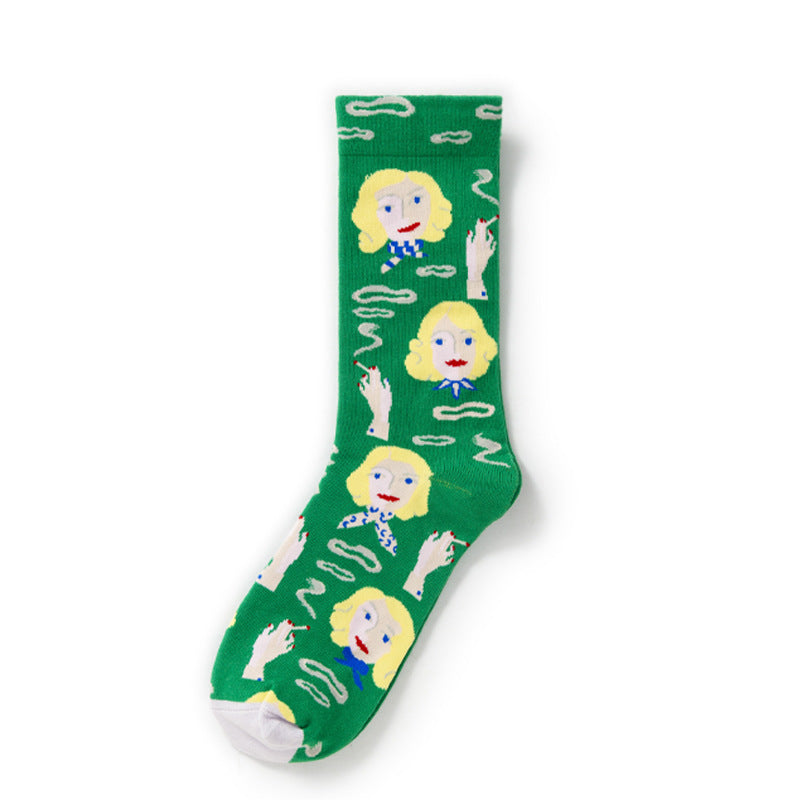 Gallery Edit Art-Inspired Combed Cotton Crew Socks