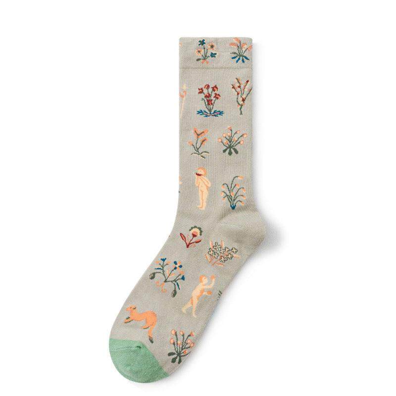 Gallery Edit Art-Inspired Combed Cotton Crew Socks