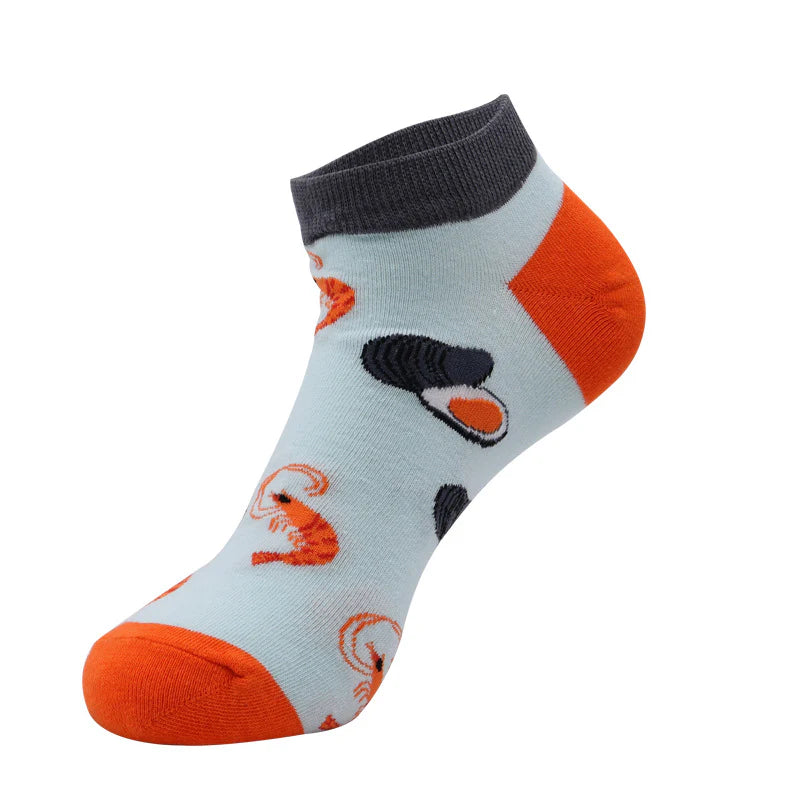 Unisex Abstract Geometric No-Show Socks – Lightweight Summer Casual Boat Socks
