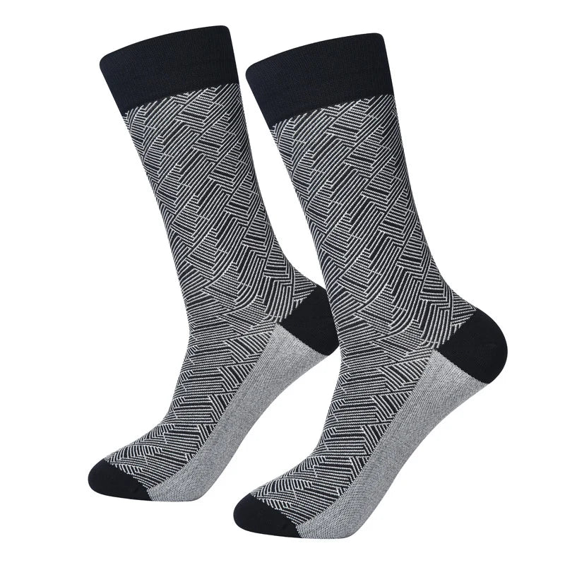 Unisex Playful Icon Crew Socks – Flat-Seam Combed Cotton-Blend Spring Socks