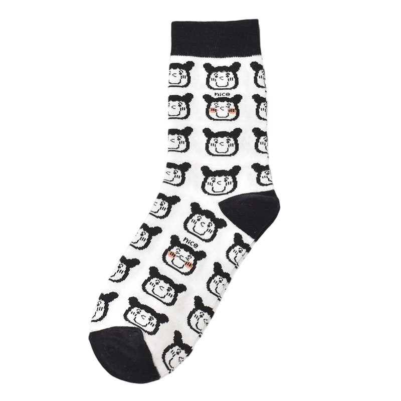 Unisex Sweet Preppy Long Crew Socks – Comfortable Cotton Couple Socks