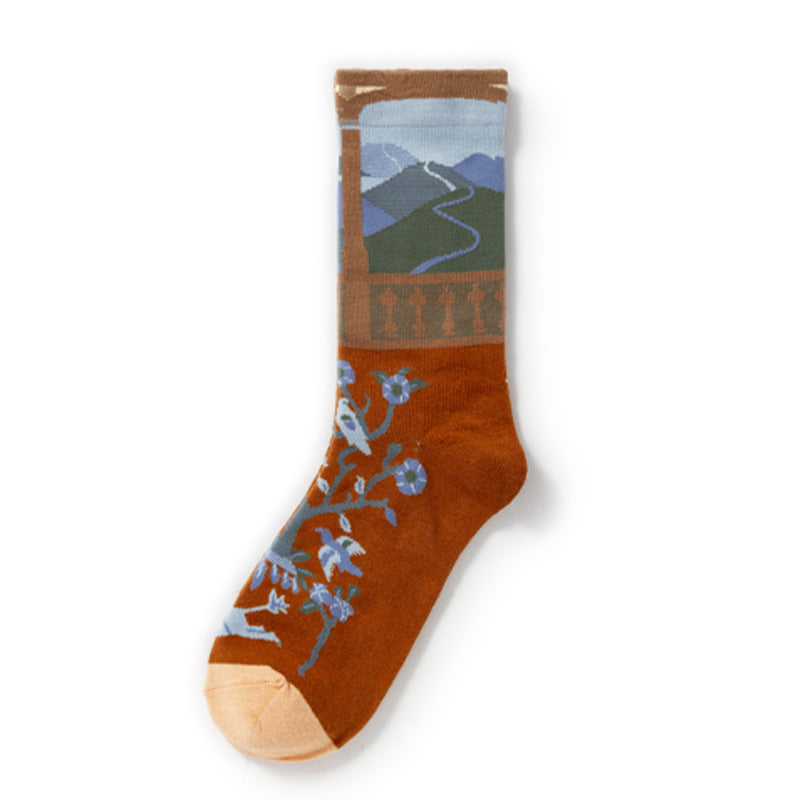 Gallery Edit Art-Inspired Combed Cotton Crew Socks