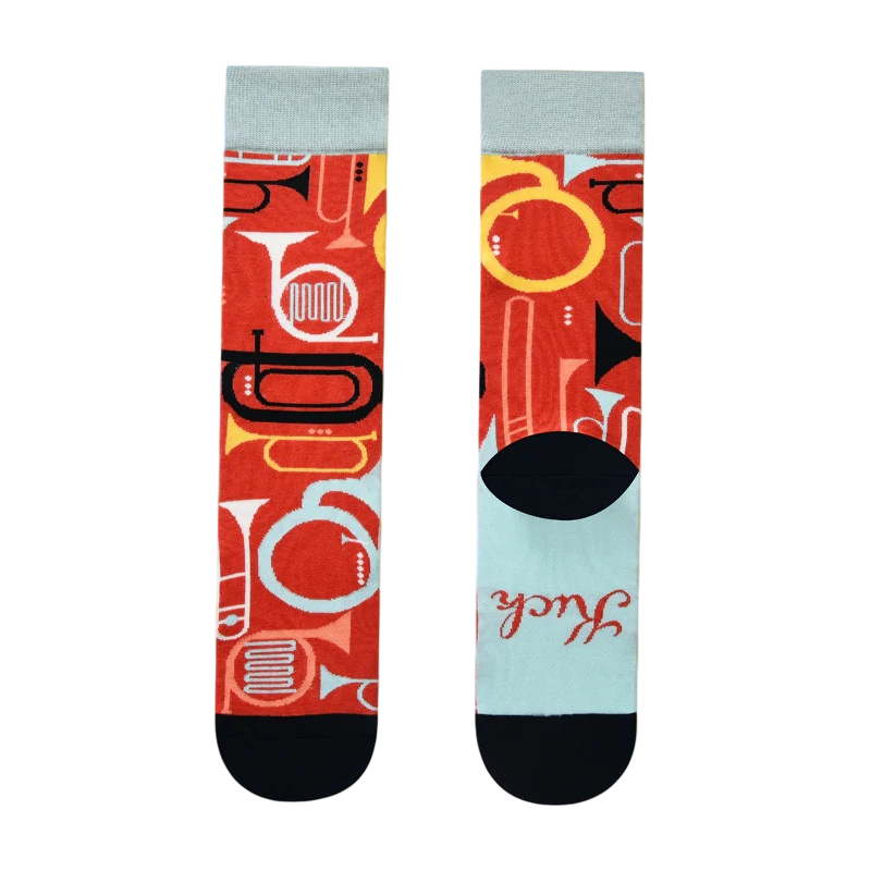 Women’s Eclectic Graphic Crew Socks – Fun Cotton-Blend Socks for Spring Autumn