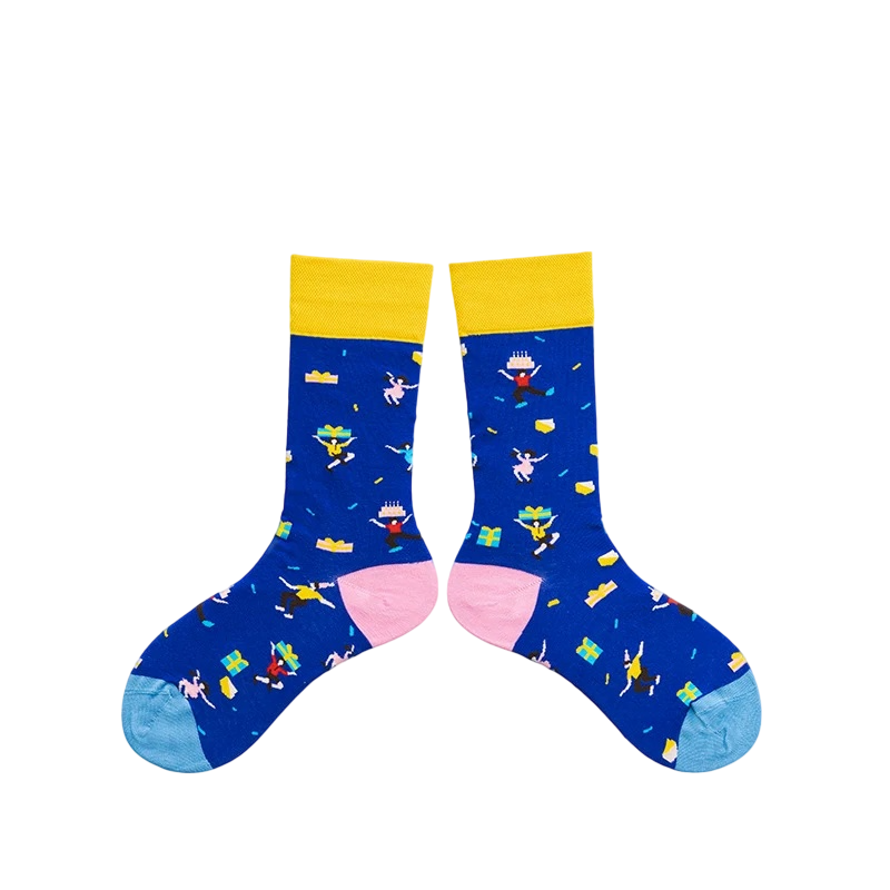 Unisex Comic Motif High-Crew Socks – Fun Everyday Couple Fashion Socks