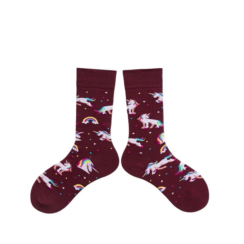 Unisex Graphic Icon Long Crew Socks – Quirky Cool-Season Matching Socks