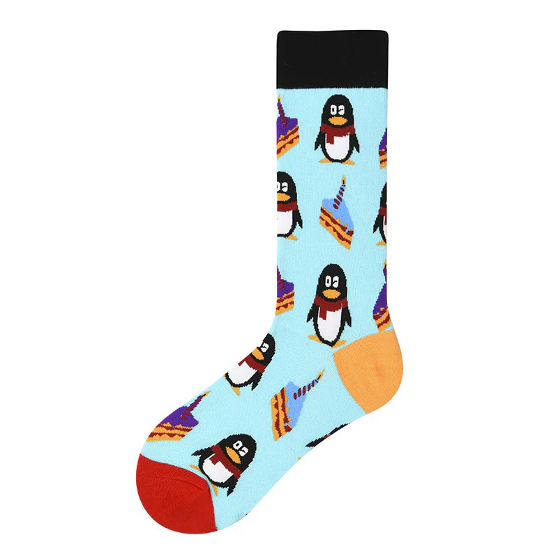 Women’s Cartoon Burger Crew Socks – Cute Nordic-Inspired Food Socks