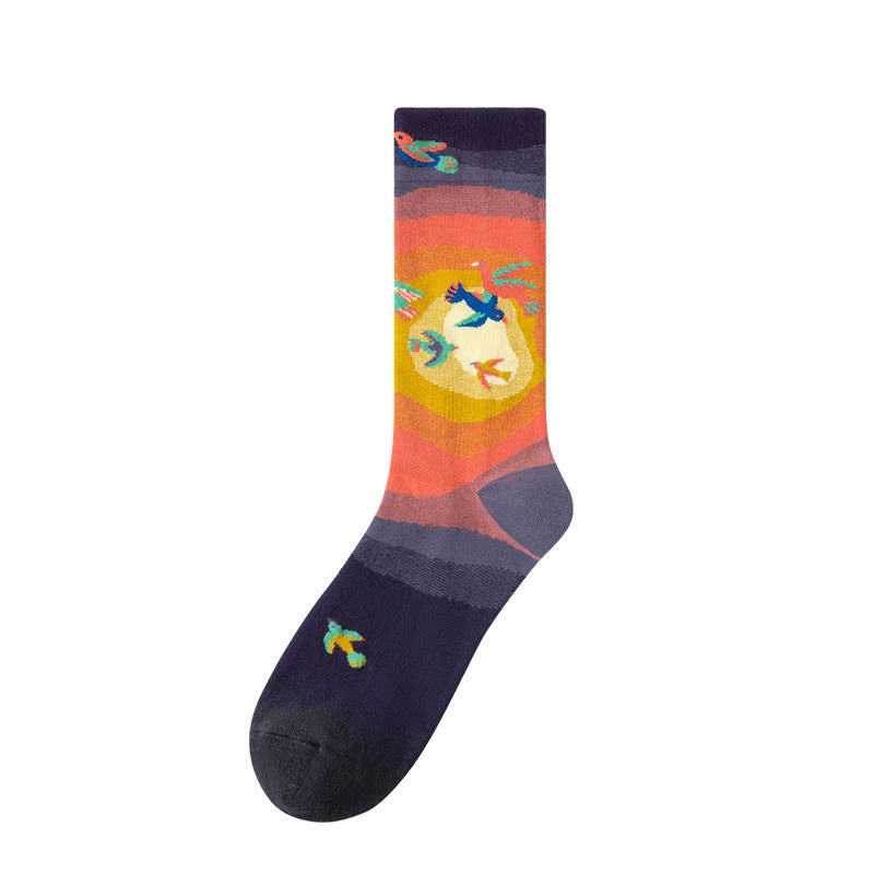 Gallery Edit Art-Inspired Combed Cotton Crew Socks