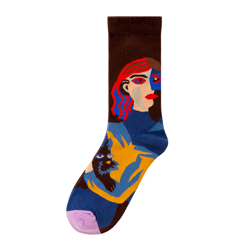 Gallery Edit Art-Inspired Combed Cotton Crew Socks