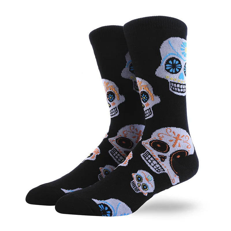 Men’s Retro Portrait Crew Socks – Vintage-Inspired Winter Casual Socks