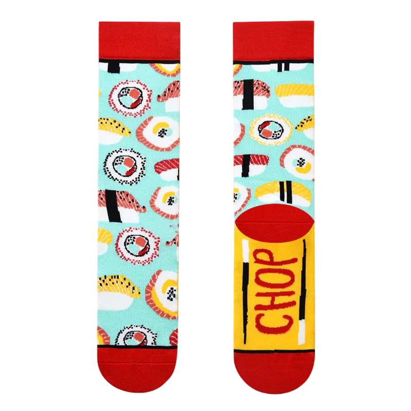 Women’s Whimsical Art Straight-Cuff Socks – Casual Long Socks for Cool Weather