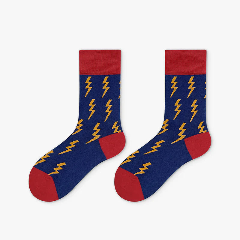 Unisex Cartoon Shark Athletic Socks – Collegiate Cotton Mid-Calf Socks