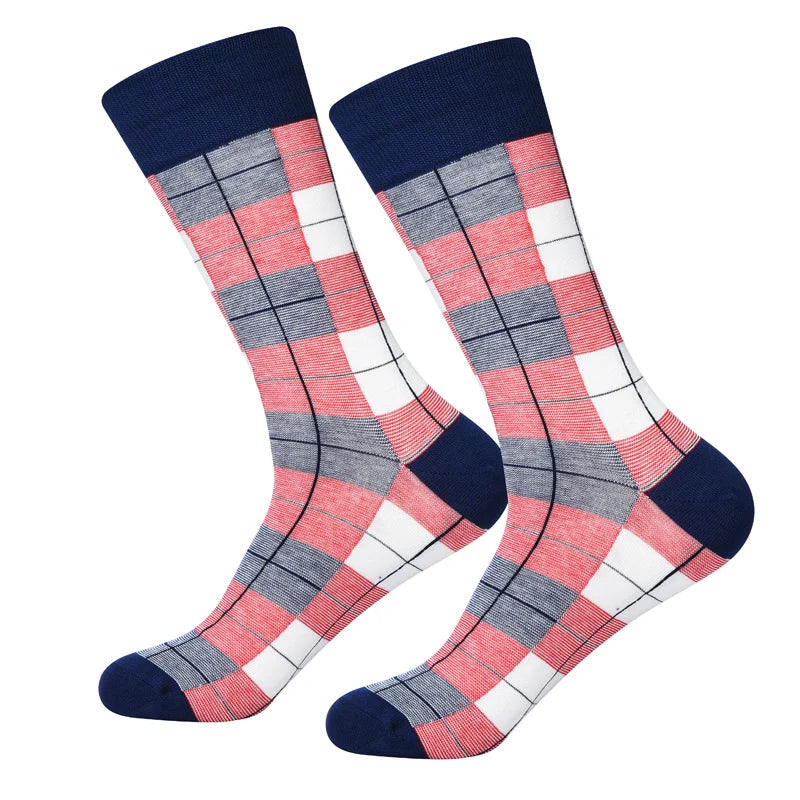 Men’s Hand-Drawn Graphic Mid-Calf Socks – Comfortable Seamless-Toe Streetwear Socks