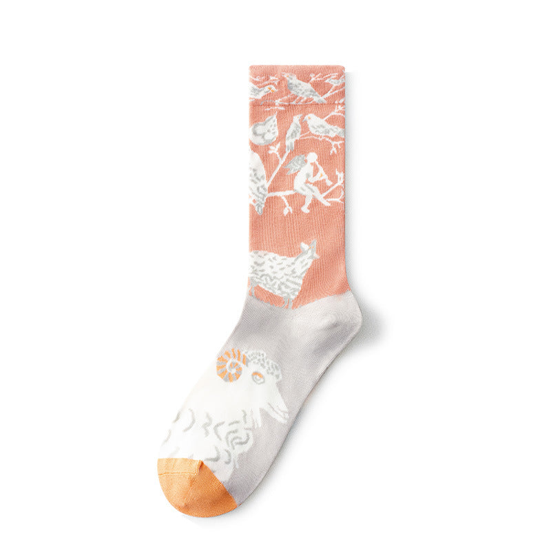Gallery Edit Art-Inspired Combed Cotton Crew Socks