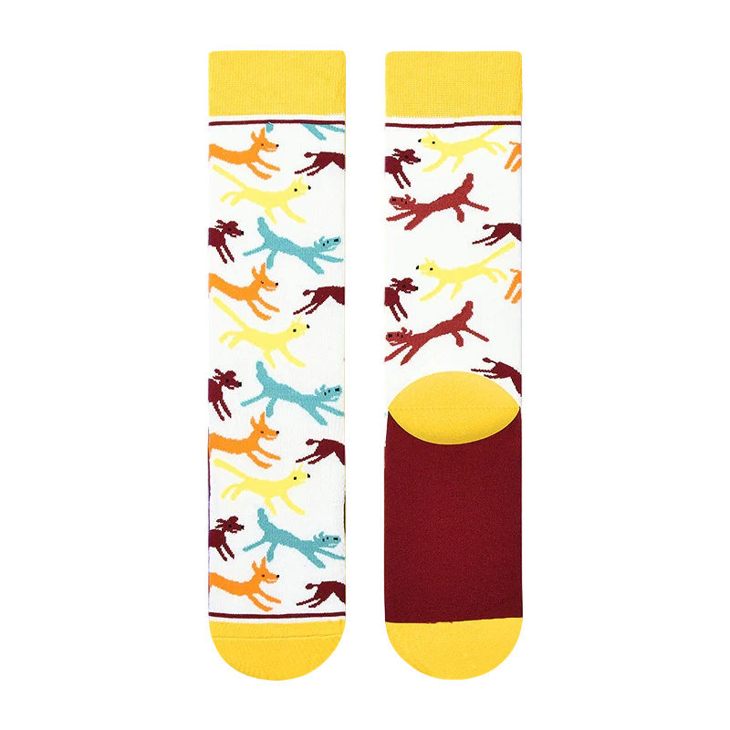 Women’s Illustrated Character Mid-Calf Socks – Soft Moisture-Absorbing Winter Socks