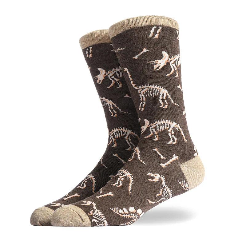 Men’s Burger & Fries Crew Socks – Novelty Cotton-Blend Socks for Fall Winter