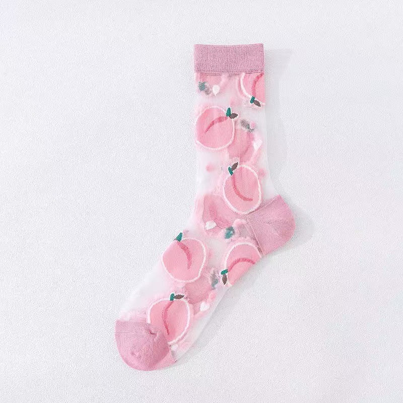 Nature Stories Sheer Art Crew Socks