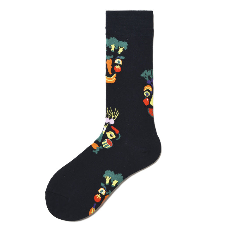 Women’s Retro Diner Mid-Calf Socks – Playful Hamburger Novelty Socks