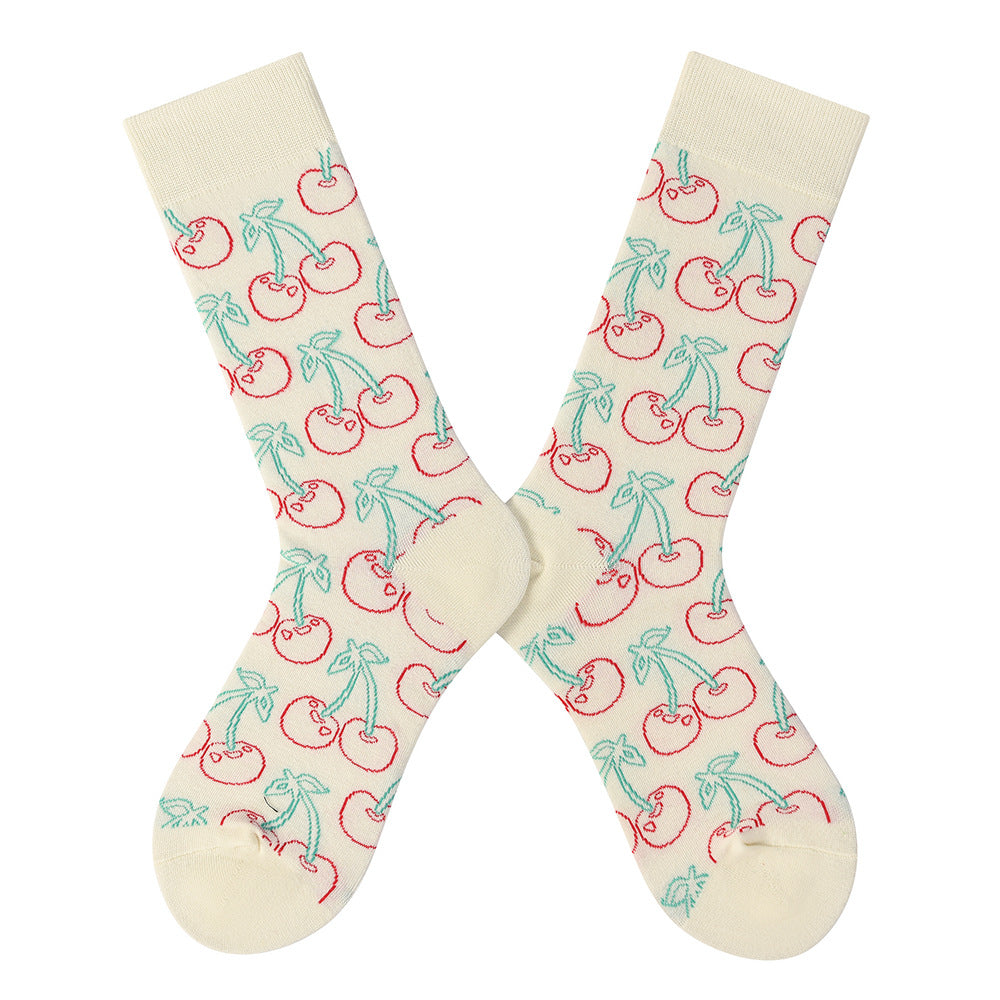 Women’s Whimsical Fauna Long Crew Socks – Cute Four-Season Cotton-Blend Socks