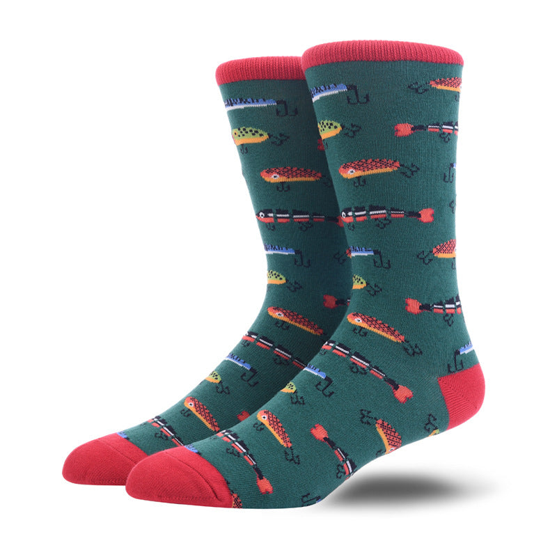 Men’s Japanese Food Long Crew Socks – Retro Streetwear Everyday Socks