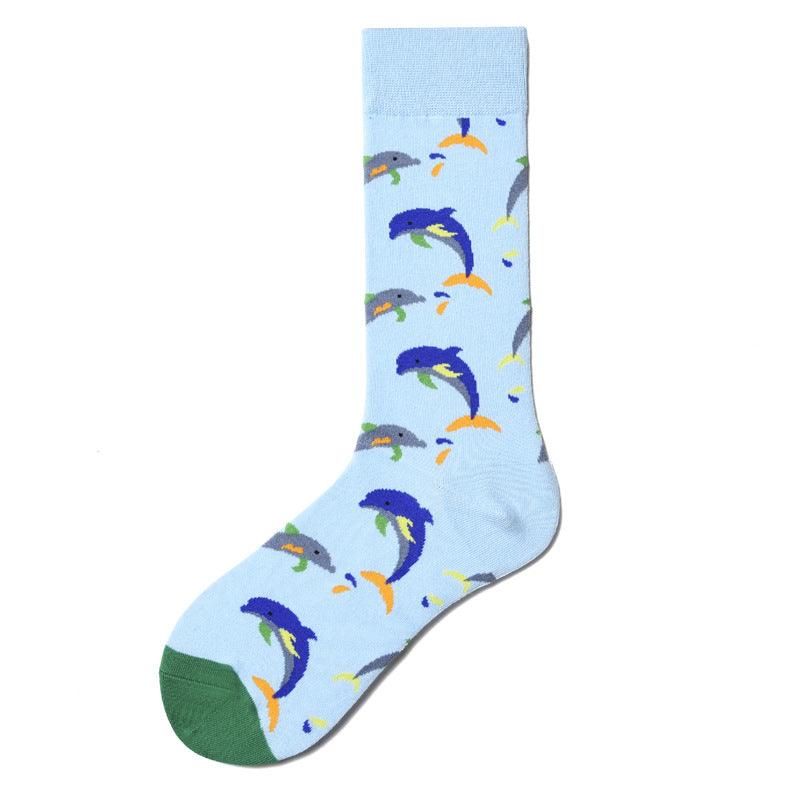 Women’s Retro Diner Mid-Calf Socks – Playful Hamburger Novelty Socks