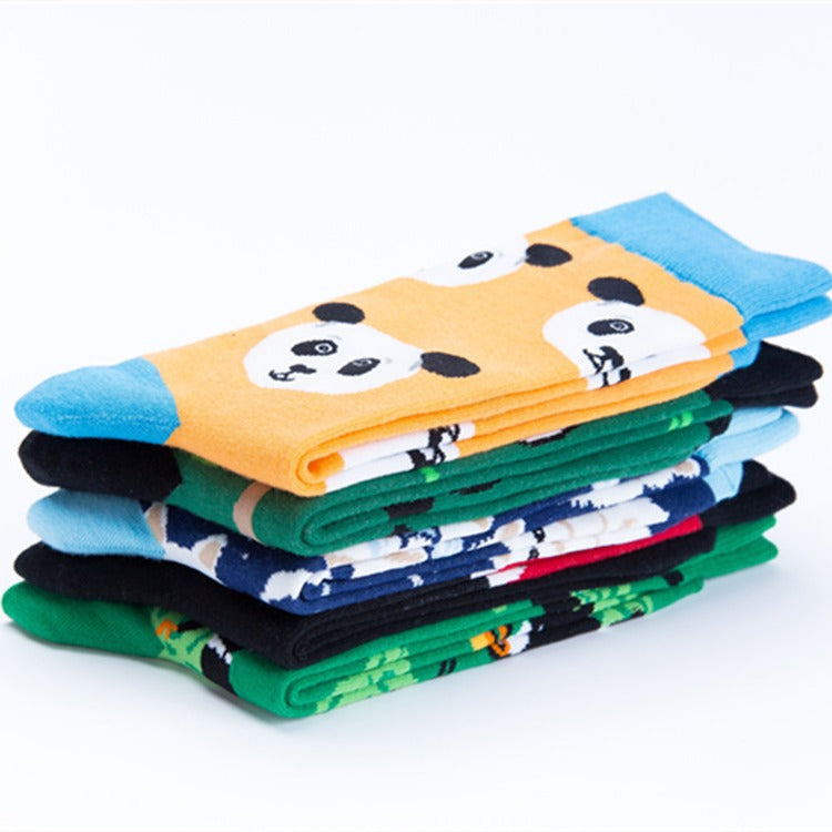 Panda Animal Crew Socks - Red Panda