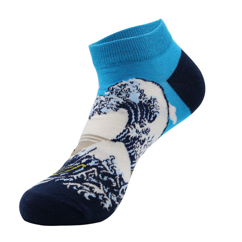 Men’s Whimsical Fruit Boat Socks – Lightweight Moisture-Absorbing Low-Cut Socks