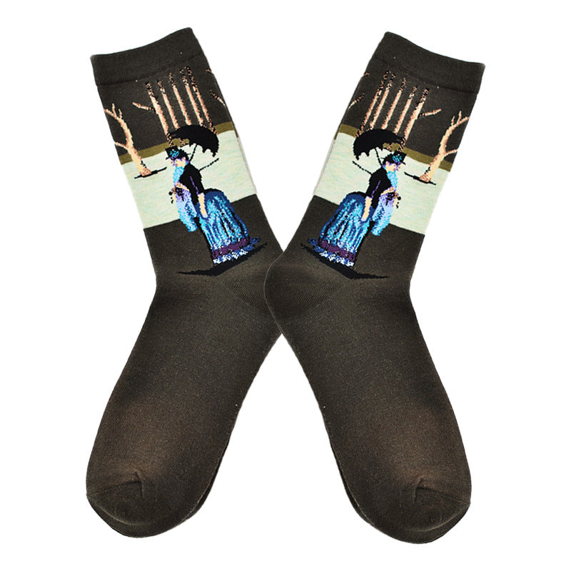 Unisex Offbeat Mid-Calf Socks – Playful Urban Cotton-Blend Casual Socks
