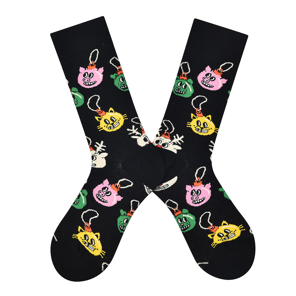 Women’s Cheerful Letter Mid-Calf Socks – Bright Cotton-Blend Everyday Socks