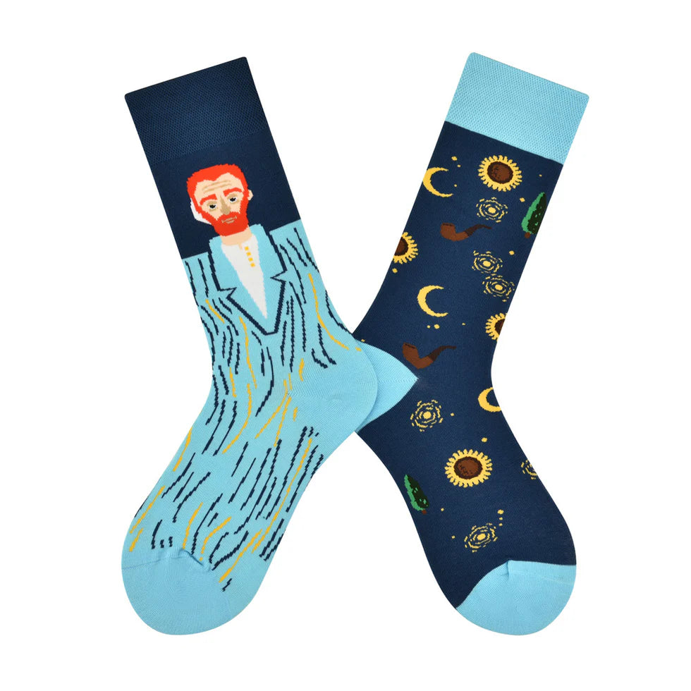 Women’s Mix-and-Match Character Crew Socks – Hand-Linked Toe Cotton-Blend Socks