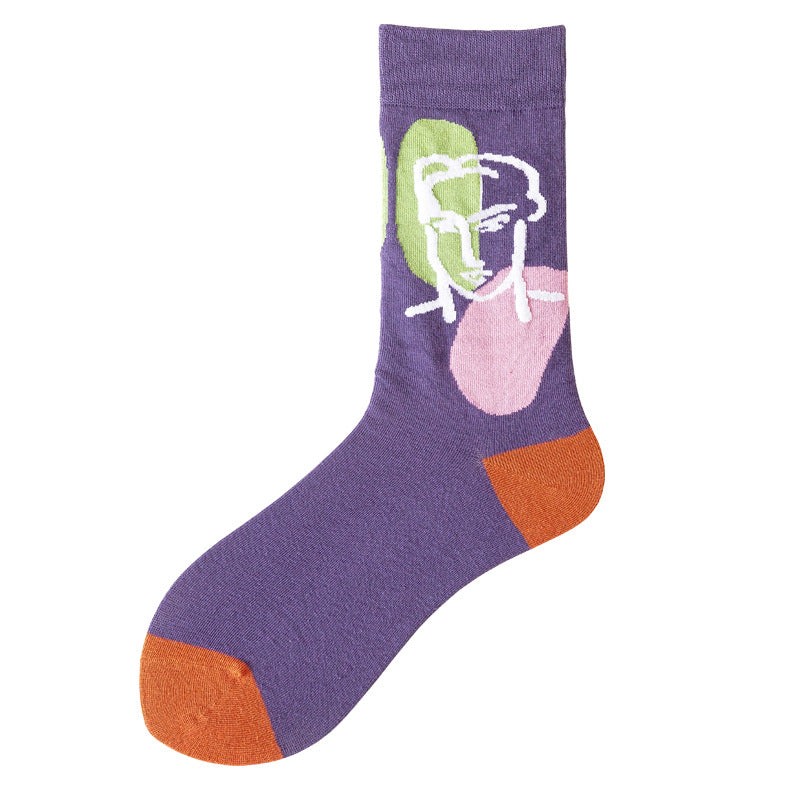 Unisex Cartoon Crew Socks – Trendy Cotton Couple Socks for Spring Summer