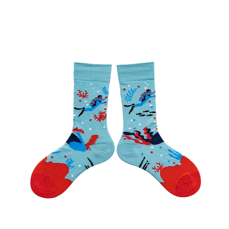Unisex Graphic Icon Long Crew Socks – Quirky Cool-Season Matching Socks