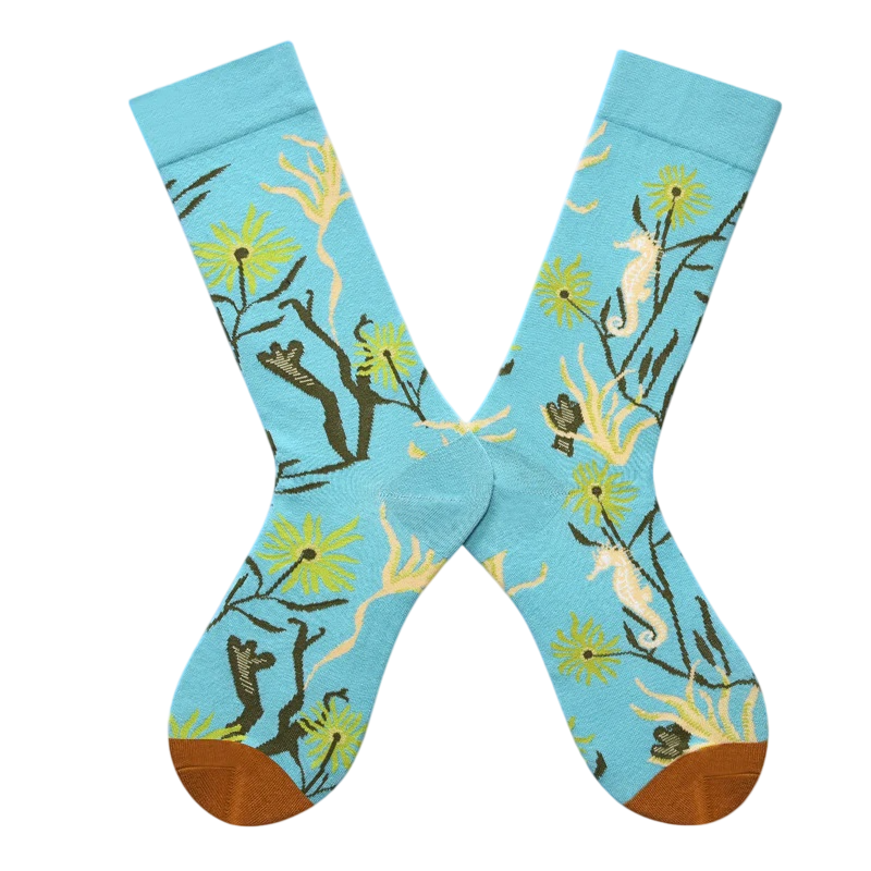 Women’s Wild Garden Crew Socks – Romantic French-Inspired Botanical Socks