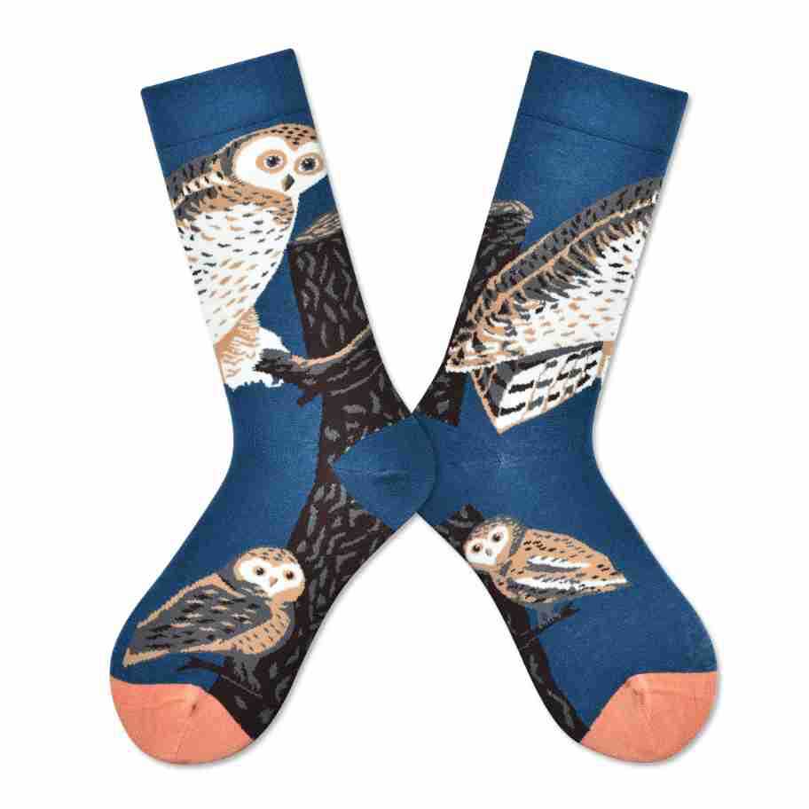Women’s Antique Fauna High-Crew Socks – Romantic French-Inspired Art Socks