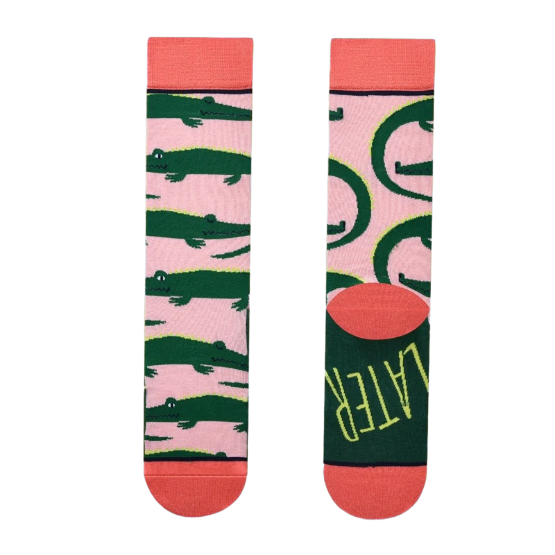 Women’s Whimsical Art Straight-Cuff Socks – Casual Long Socks for Cool Weather