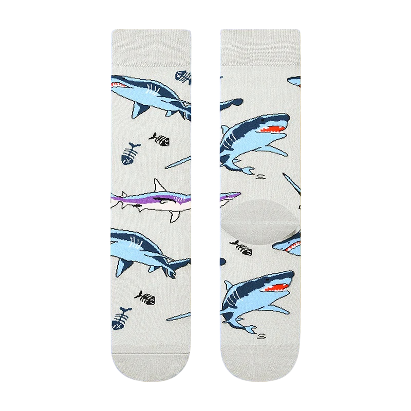 Women’s Offbeat Cartoon Long Socks – Straight-Leg Cotton-Blend Everyday Socks