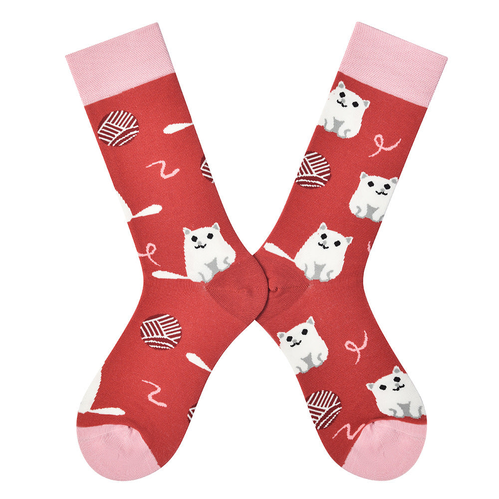 Unisex Nostalgic Character Long Crew Socks – Color-Pop Casual Matching Socks